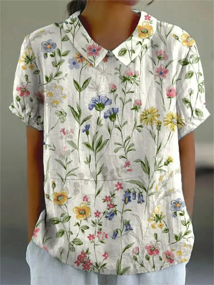 Blouse with floral print for men