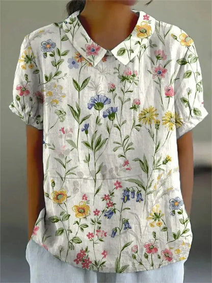 Blouse with floral print for men