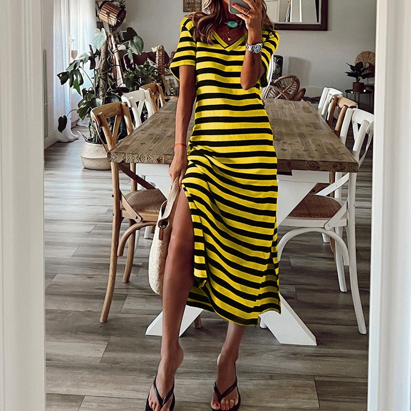 LP | Printed wide dress with slit