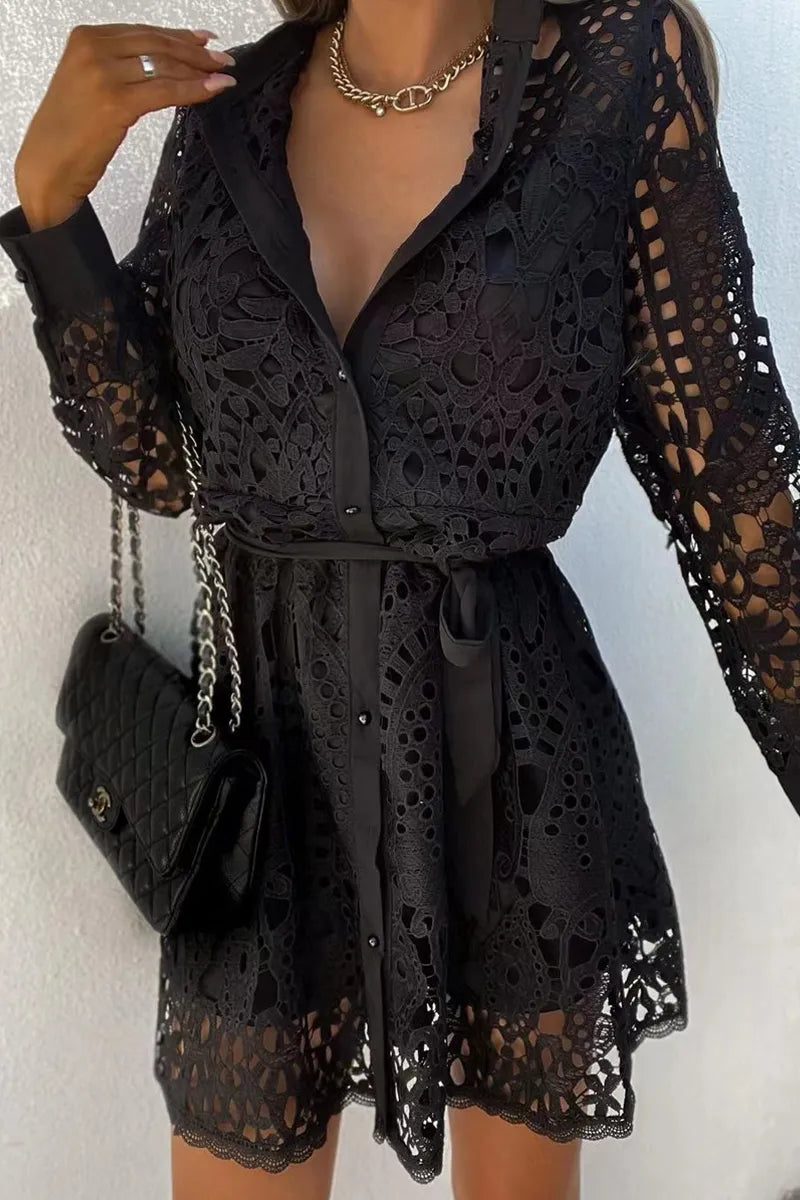 LD Women's Party Dress V-Neck Long Sleeves Lace Festival Outfits
