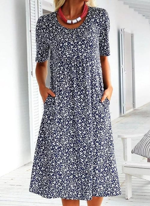 LP | Alexandra - casual floral dress for women with U-neckline