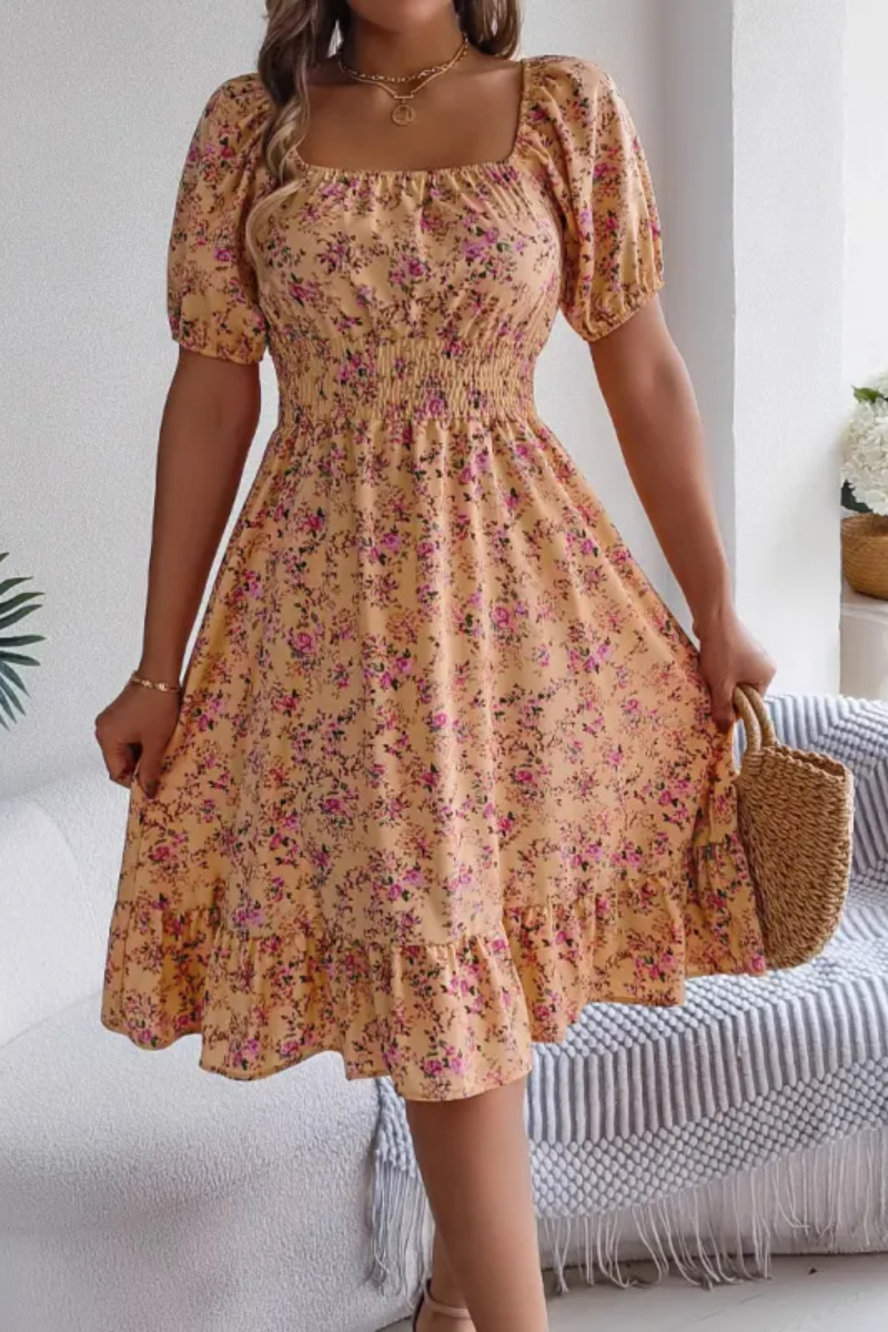 LP | Ruffled dress with floral pattern for women