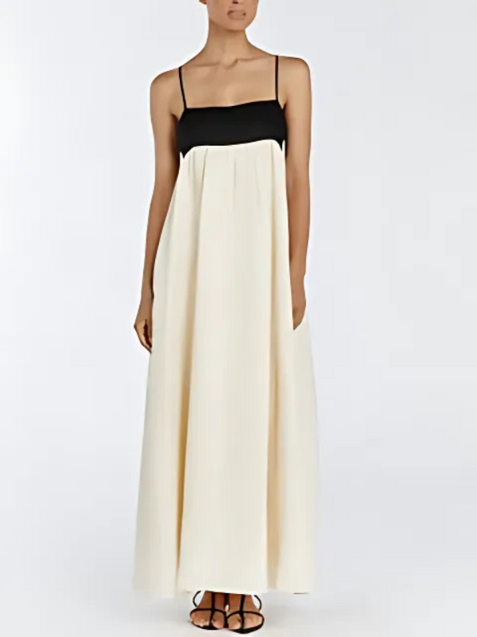 Casual long dress with combination pattern ideal for vacation