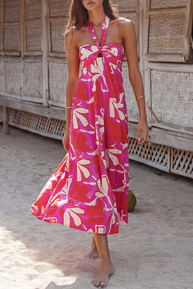 Mc | bohemian turtleneck dress with floral print