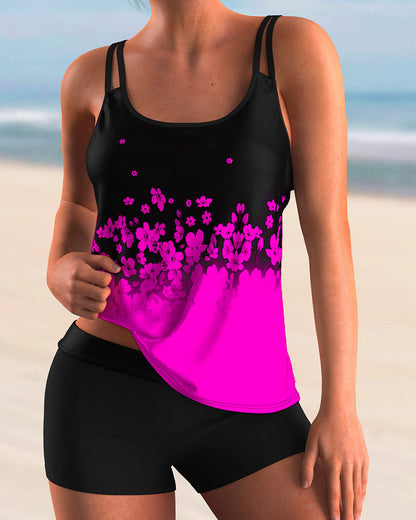 Trendy tankini set with floral pattern