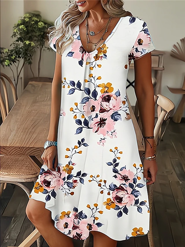 LP | Summer dress with feather pattern