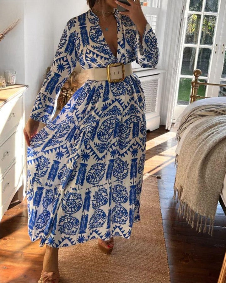 LP | V-neck long-sleeved dress