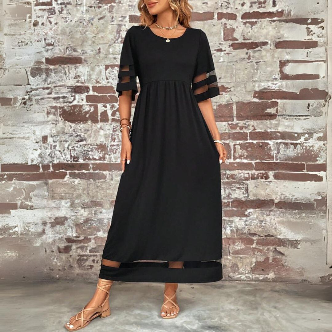 LP | Elegant dress with sheer sleeves