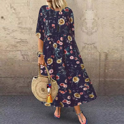 LP | Elegant long dress with floral pattern