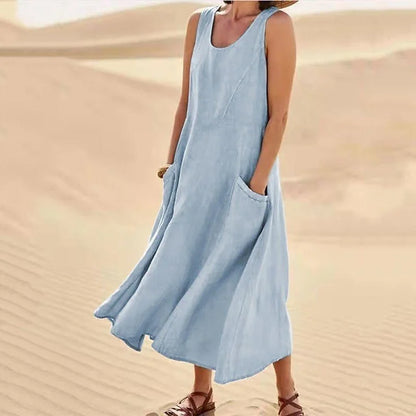 Sleeveless dress for ladies