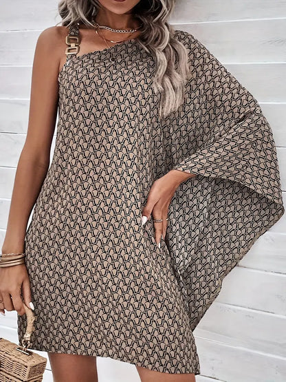 LP | Asymmetrical dress with all-over print