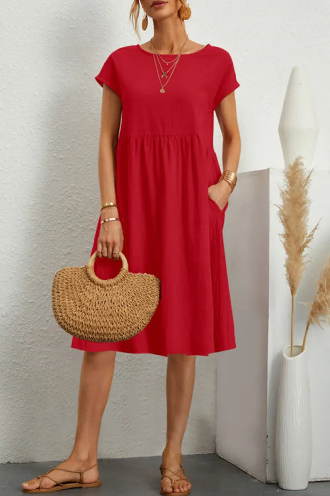 LP | Casual short-sleeved linen dress