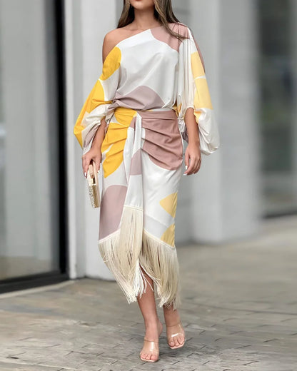 LP | Silk satin one-shoulder dress