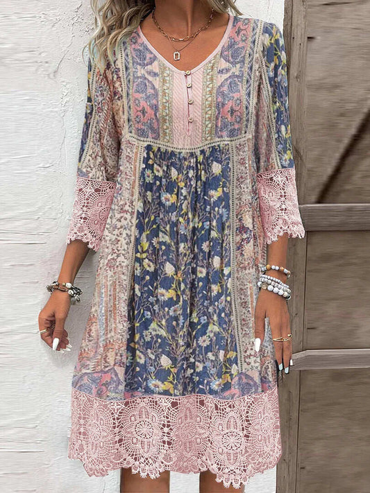 LD | bohemian-style midi dress with fine finish