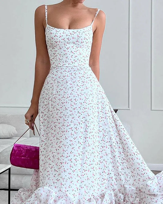 Stylish printed strapless dress with print
