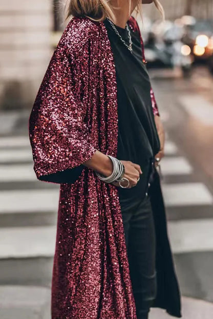 Gilet Talea | Long sequin vest