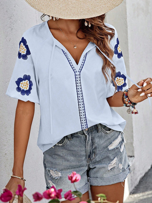 Zenya - Embroidered boho blouse