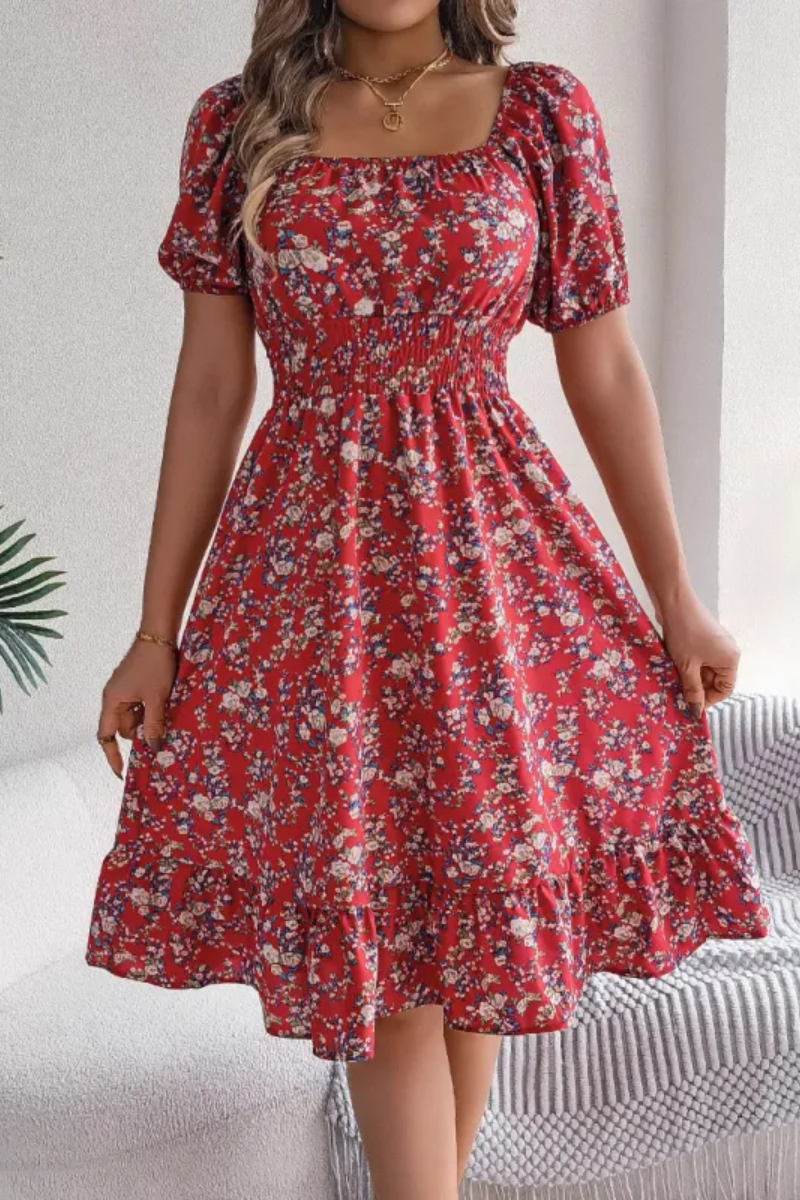 LP | Ruffled dress with floral pattern for women