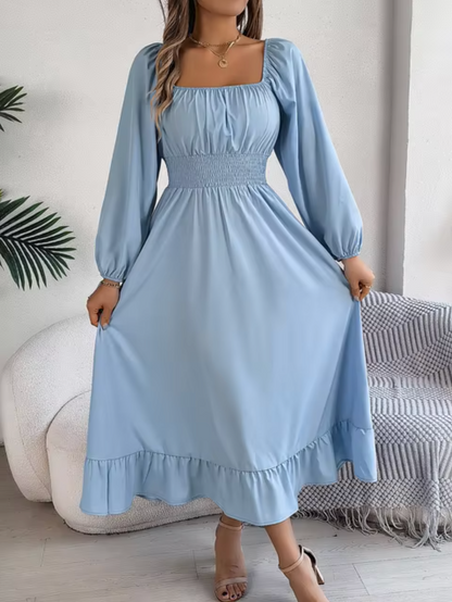 LP | High neck dress with puff sleeves for women