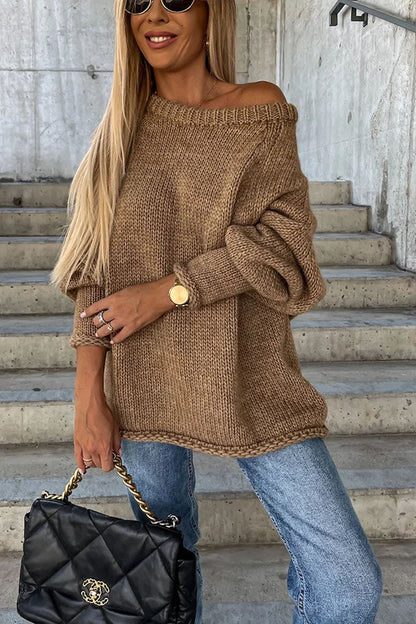 Amaya | Women's Comfortable Sweater with Wide Collar, Casual and Chic