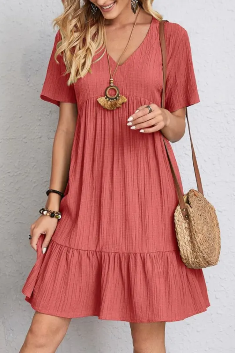 LP | Ruffle and V-neck dress for women