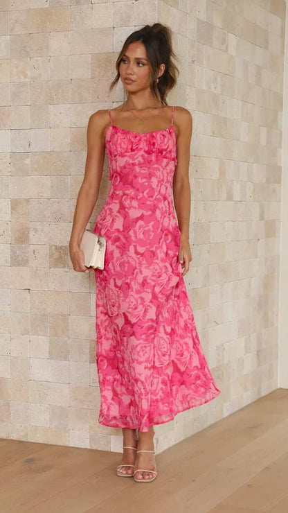 dress with cut-out pattern and concave back without back