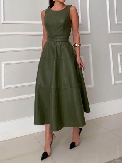 LD Sleeveless casual dress with A-line design and modern style