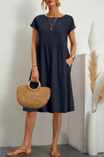 LP | Casual short-sleeved linen dress