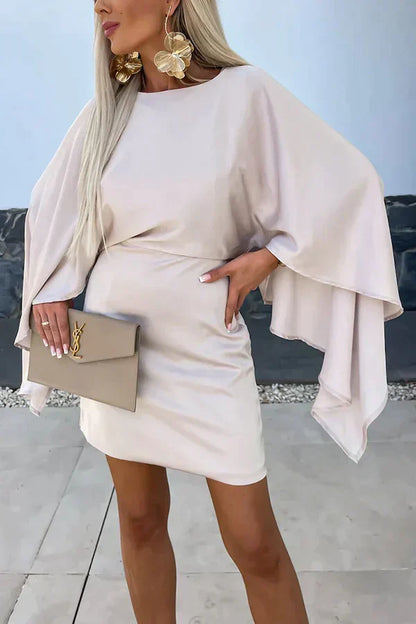 Mc | Sahara - Beautiful satin mini-dress with butterfly sleeves