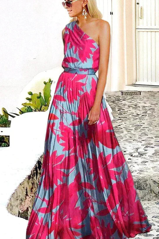 Mc | Women's One-Shoulder Printed Maxi Dress