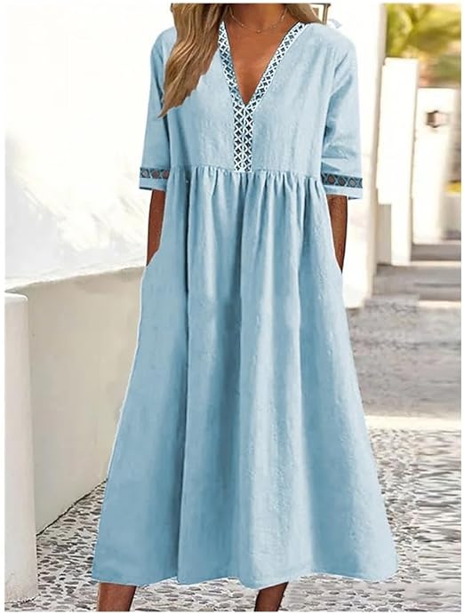 Mc | Cotton-and-linen dress