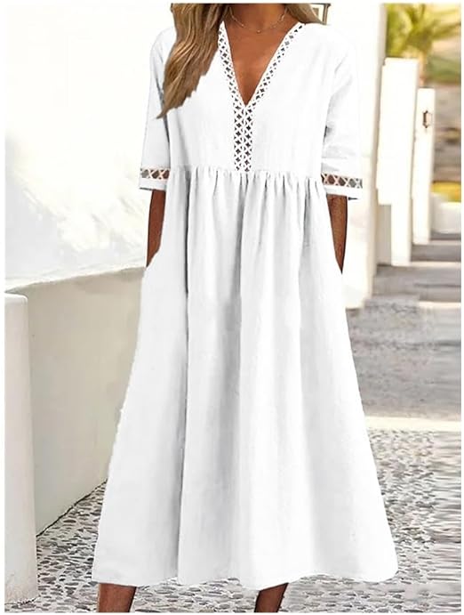 Mc | Cotton-and-linen dress