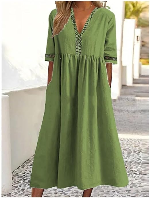 Mc | Cotton-and-linen dress