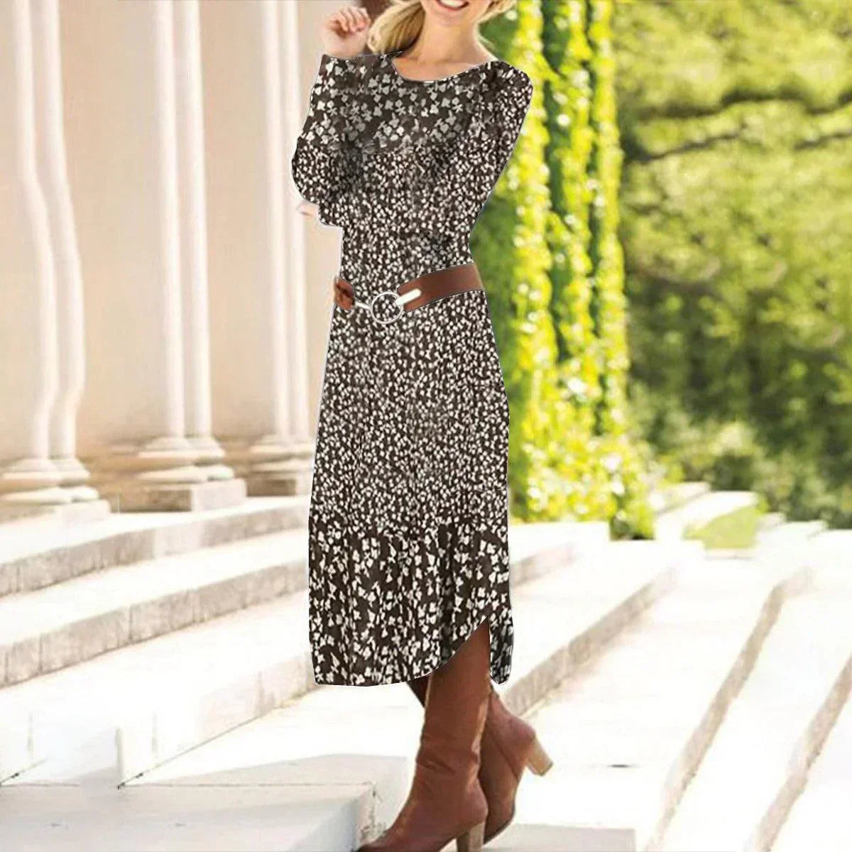 LP | Midi dress with floral pattern