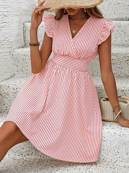 LP | Minidress with striped cap sleeves