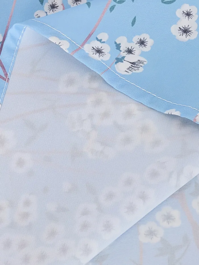 LP | Gianna - Dress with floral print and ruched hemline, multi-layered casual dress with half-length sleeves and V-neckline, Women's Clothing