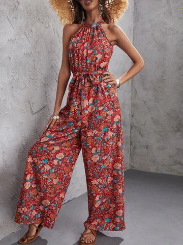 Hattie - Floral Halter Jumpsuit