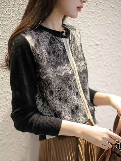 Firenza Vest | Women's knitted cardigan with lace inserts