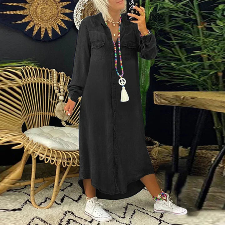 LD | denim skirt with long sleeves for a casual everyday look