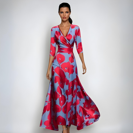 Jano��� | Maxi abito a portafoglio elegante con fiori