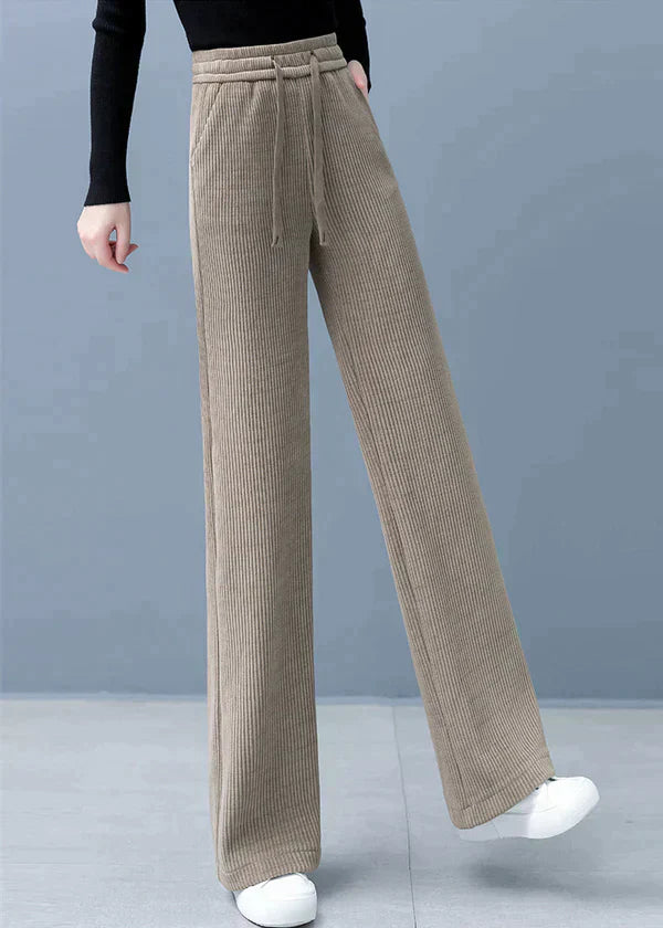 LD Straight plain pants with wide legs