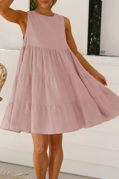 LP | Princess dresses with round neckline and casual patches in one very trendy color