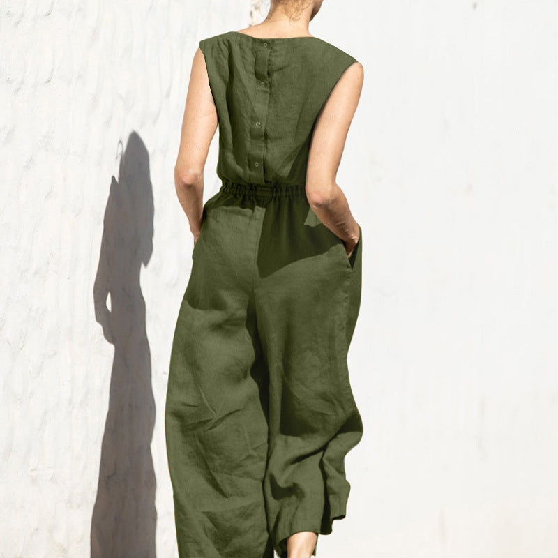 LD Sleeveless Fashion Casual Temperament Jumpsuit