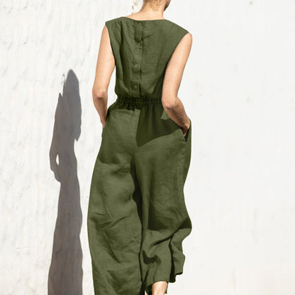 LD Sleeveless Fashion Casual Temperament Jumpsuit