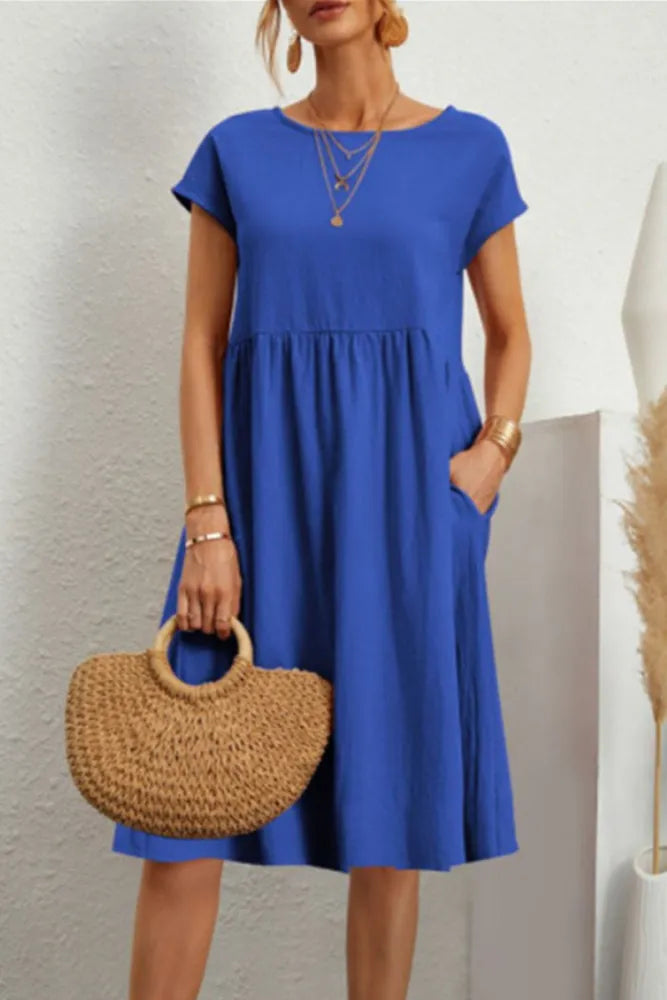 LP | Casual short-sleeved linen dress