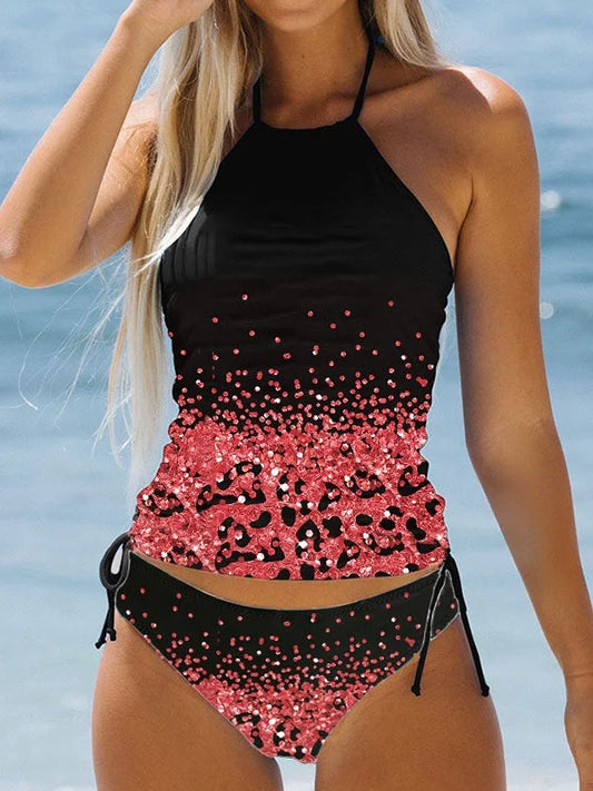 LP | Elegant printed swimsuit with split design