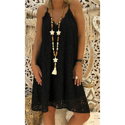 Strapless dress with lace details