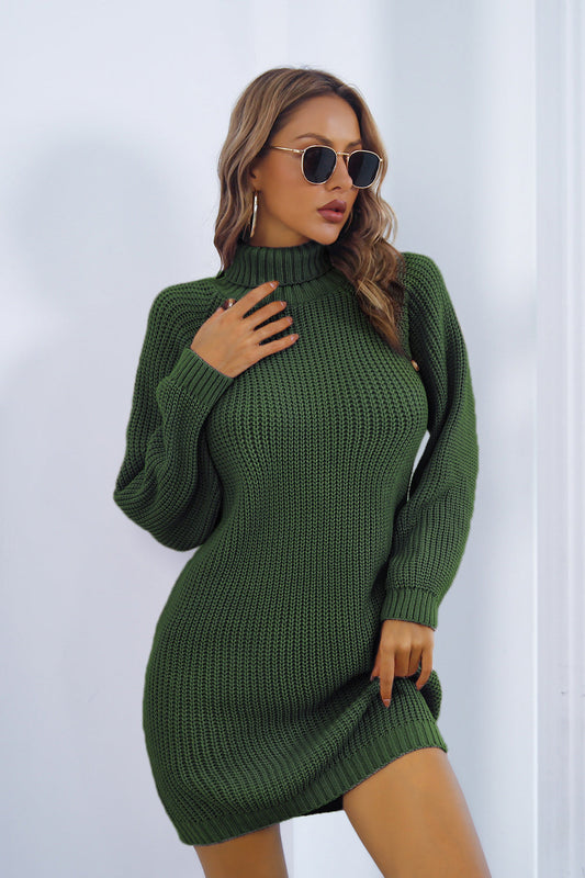 LP | Mini dress with turtleneck and buttons for women