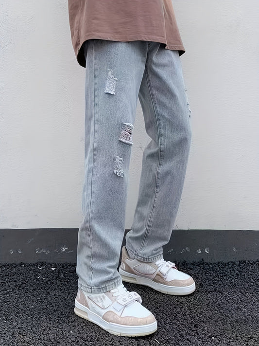 Loose-fitting straight-leg jeans