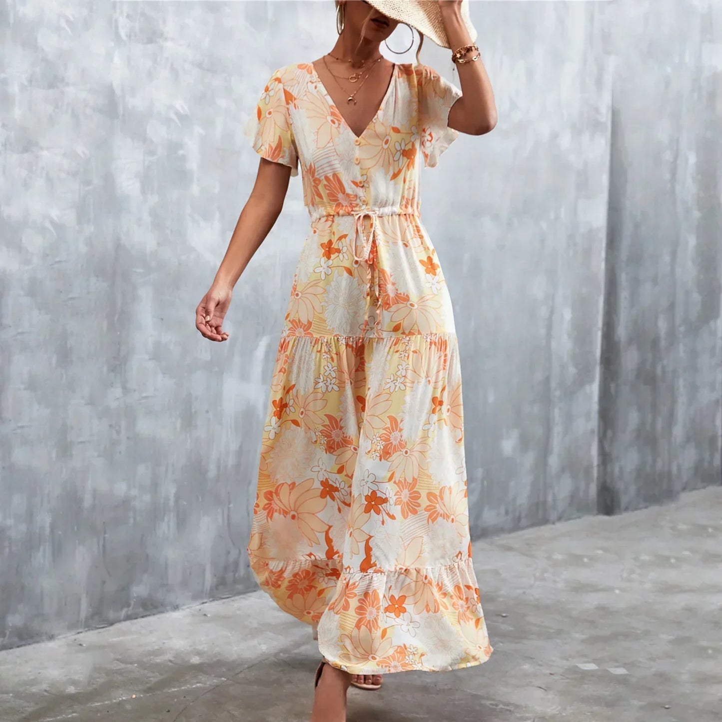 Mc | Printed Summer Long Dress